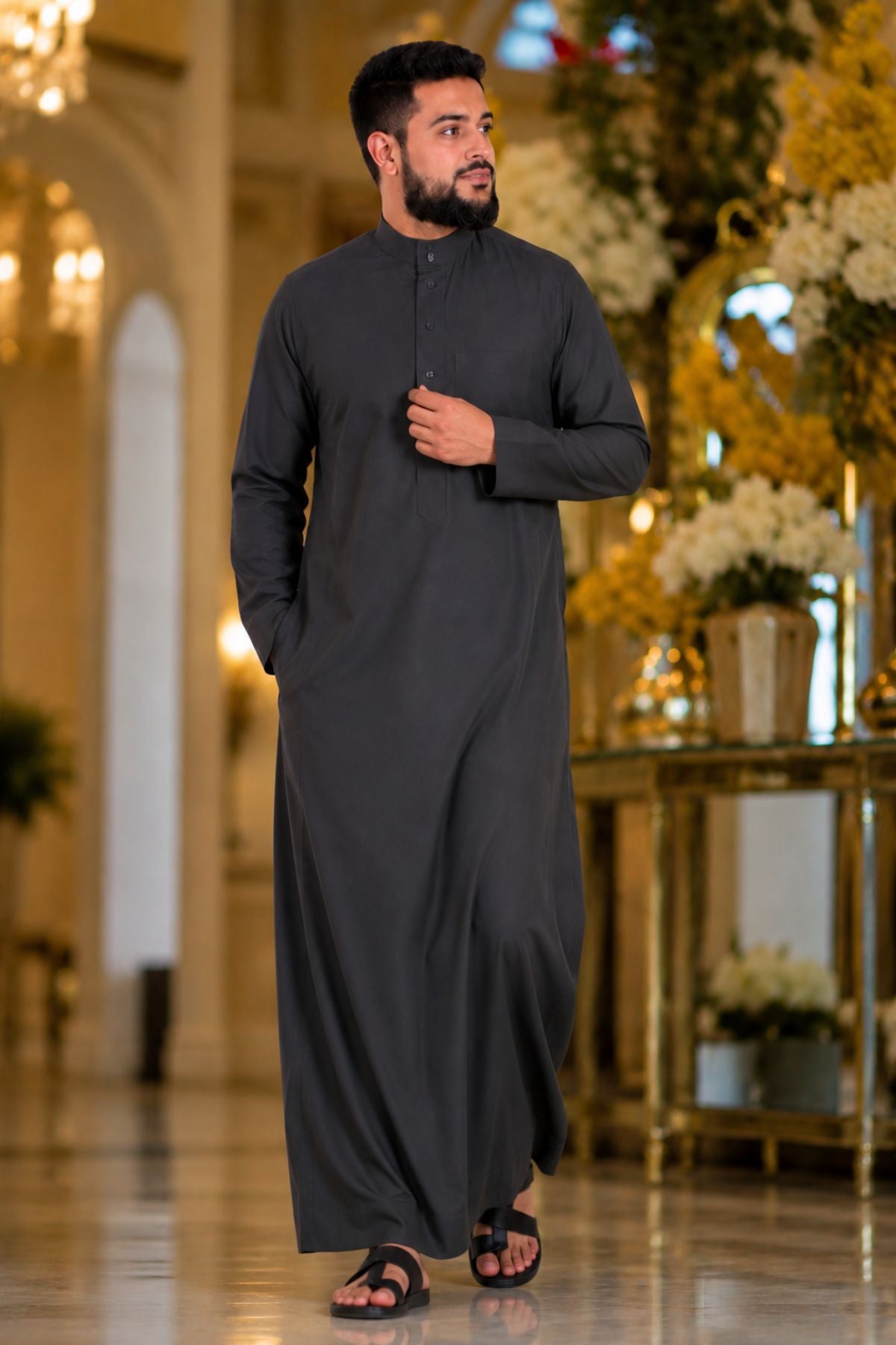 thobe saudi dress Mens Black Saudi Thobe, Kondura, Jubba for Men, Mens Thobe