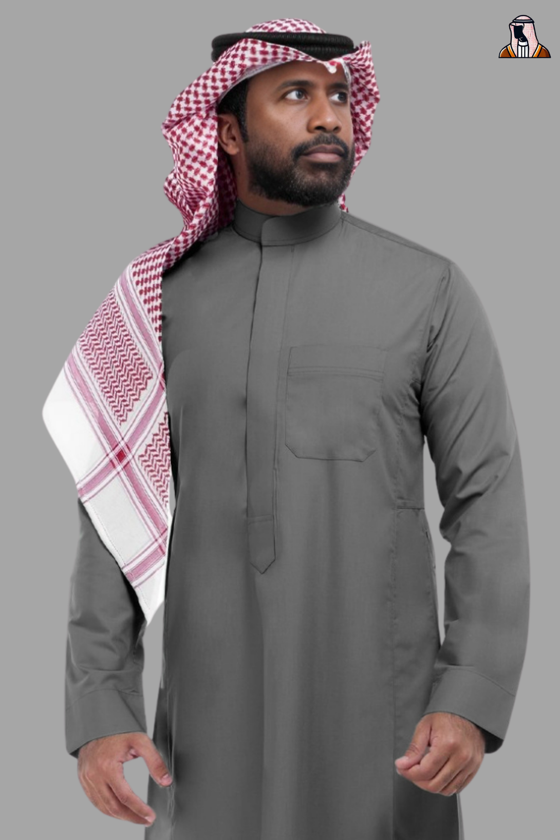 أنيق رمادي ثوب السعودي